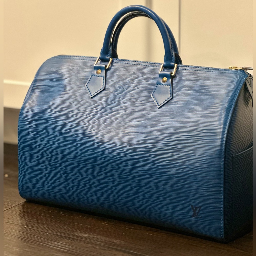 Louis Vuitton Epi 35 Speedy leather Blue Tote - Picture 3 of 13